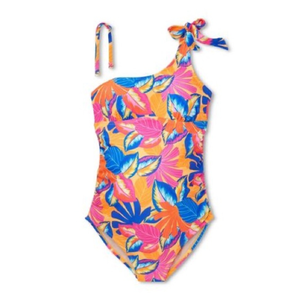 INGRID & ISABEL MATERNITY Medium One Piece Swimsuit Floral NEW